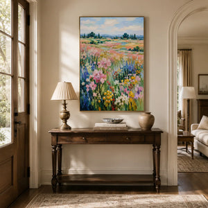 Meadow Glow Floral Wall Art room scene 4 | Oildeco