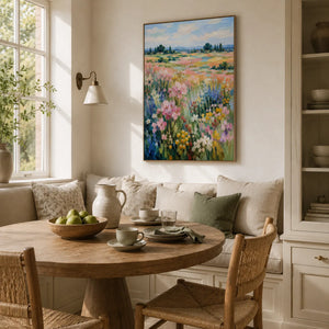 Meadow Glow Floral Wall Art room scene 5 | Oildeco