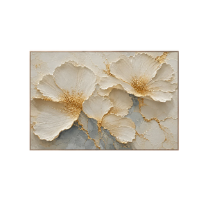 Golden Blossom Relief Wall Art | Oildeco