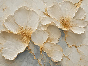 Golden Blossom Relief Wall Art room scene 2 | Oildeco