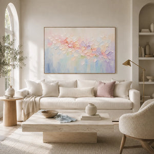 Pastel Garland Floral Wall Art room scene 3 | Oildeco