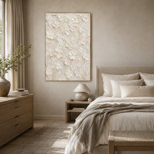 Ivory Garden Relief Wall Art room scene 3 | Oildeco