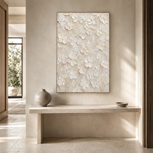 Ivory Garden Relief Wall Art room scene 4 | Oildeco