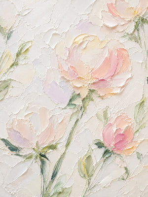 Blush Stem Floral Wall Art room scene 1 | Oildeco