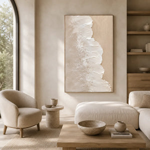 Ivory Cascade Textured Wall Art room scene 1 | Oildeco