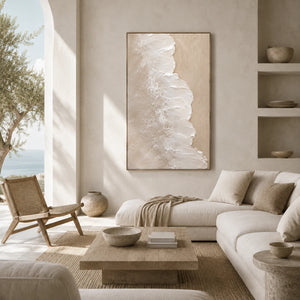 Ivory Cascade Textured Wall Art room scene 4 | Oildeco