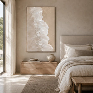 Ivory Cascade Textured Wall Art room scene 5 | Oildeco