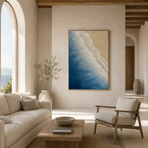 Azure Foam Textured Wall Art room scene 1 | Oildeco