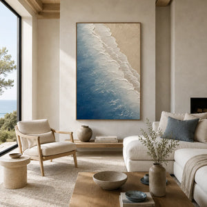 Azure Foam Textured Wall Art room scene 3 | Oildeco