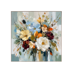 Blue Meadow Bouquet Wall Art room scene 6 | Oildeco