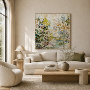 Meadow Mosaic Floral Wall Art room scene 1 | Oildeco