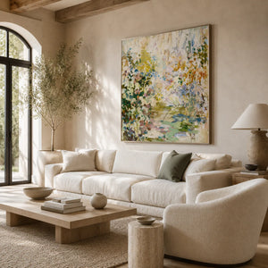 Meadow Mosaic Floral Wall Art room scene 2 | Oildeco