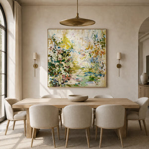 Meadow Mosaic Floral Wall Art room scene 5 | Oildeco