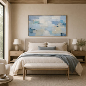 Blue Horizon Panoramic Wall Art room scene 2 | Oildeco