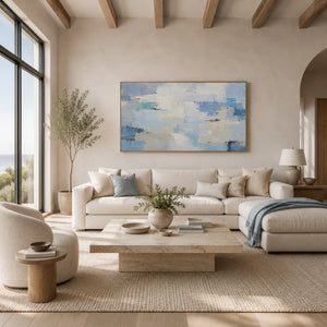 Blue Horizon Panoramic Wall Art room scene 4 | Oildeco