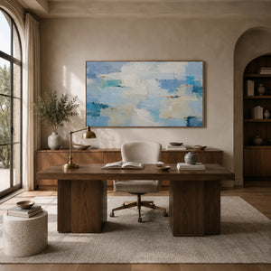 Blue Horizon Panoramic Wall Art room scene 5 | Oildeco