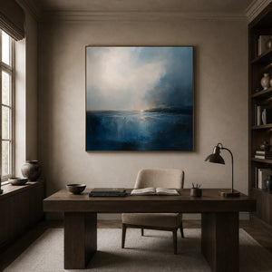 Blue Tide Seascape Wall Art room scene 2 | Oildeco