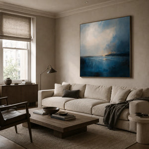 Blue Tide Seascape Wall Art room scene 3 | Oildeco