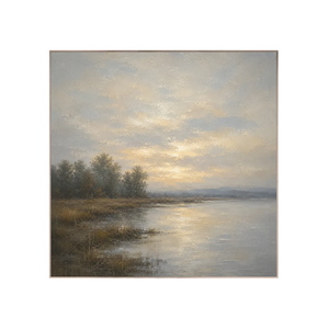 Misty Lake Landscape Wall Art room scene 6 | Oildeco