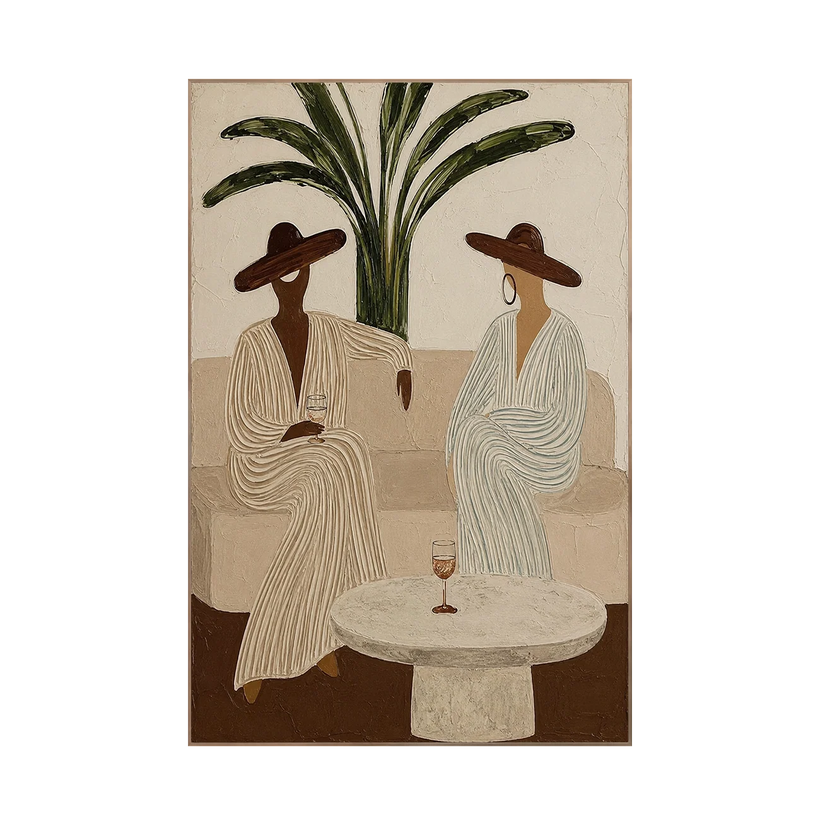 Palm Hat Figure Wall Art | Oildeco