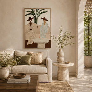 Palm Hat Figure Wall Art room scene 1 | Oildeco