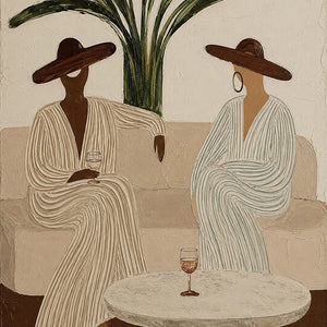 Palm Hat Figure Wall Art room scene 2 | Oildeco