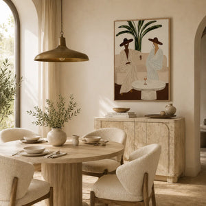Palm Hat Figure Wall Art room scene 2 | Oildeco