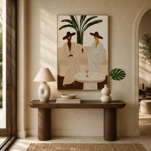 Palm Hat Figure Wall Art room scene 3 | Oildeco