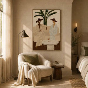 Palm Hat Figure Wall Art room scene 4 | Oildeco