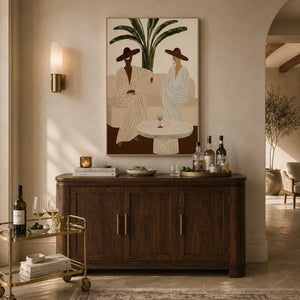 Palm Hat Figure Wall Art room scene 5 | Oildeco