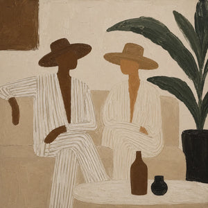 Palm Figures Abstract Wall Art | Oildeco