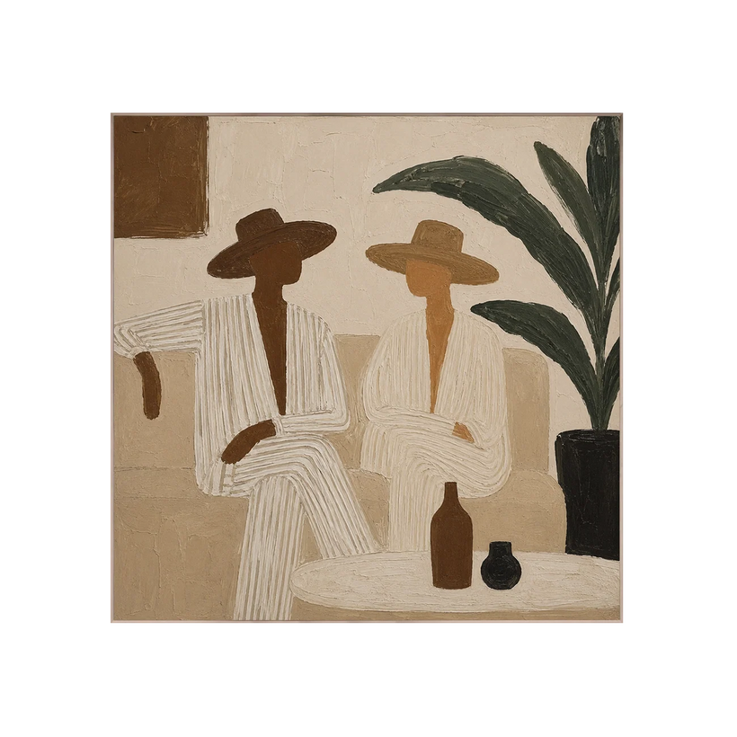 Palm Figures Abstract Wall Art | Oildeco