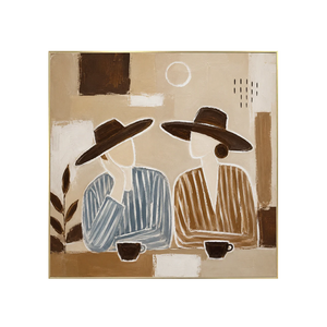 Desert Figures Abstract Wall Art | Oildeco