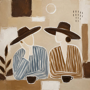 Desert Figures Abstract Wall Art | Oildeco