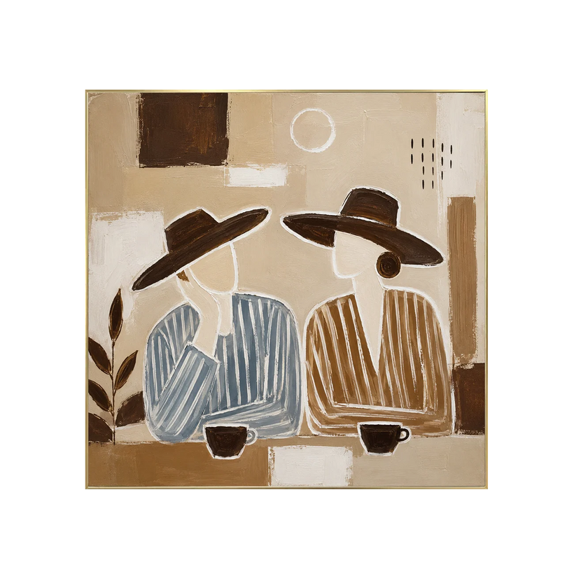 Desert Figures Abstract Wall Art | Oildeco