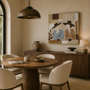 Desert Figures Abstract Wall Art room scene 3 | Oildeco
