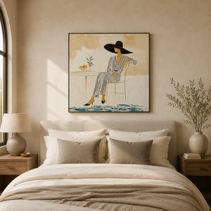 Coastal Muse Figure Wall Art room scene 5 | Oildeco