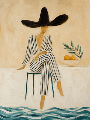 Original artwork view of Citrus Muse Figure Wall Art | OILDECO