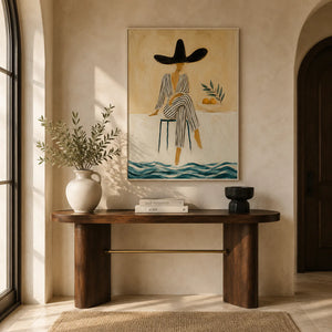 Citrus Muse Figure Wall Art styled in a entryway | OILDECO