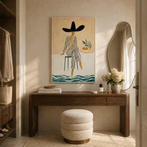 Citrus Muse Figure Wall Art styled in a entryway | OILDECO