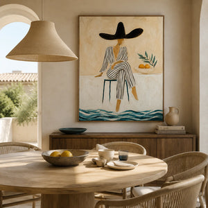 Citrus Muse Figure Wall Art styled in a dining room | OILDECO