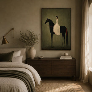 Rider in Olive Wall Art room scene 3 | Oildeco