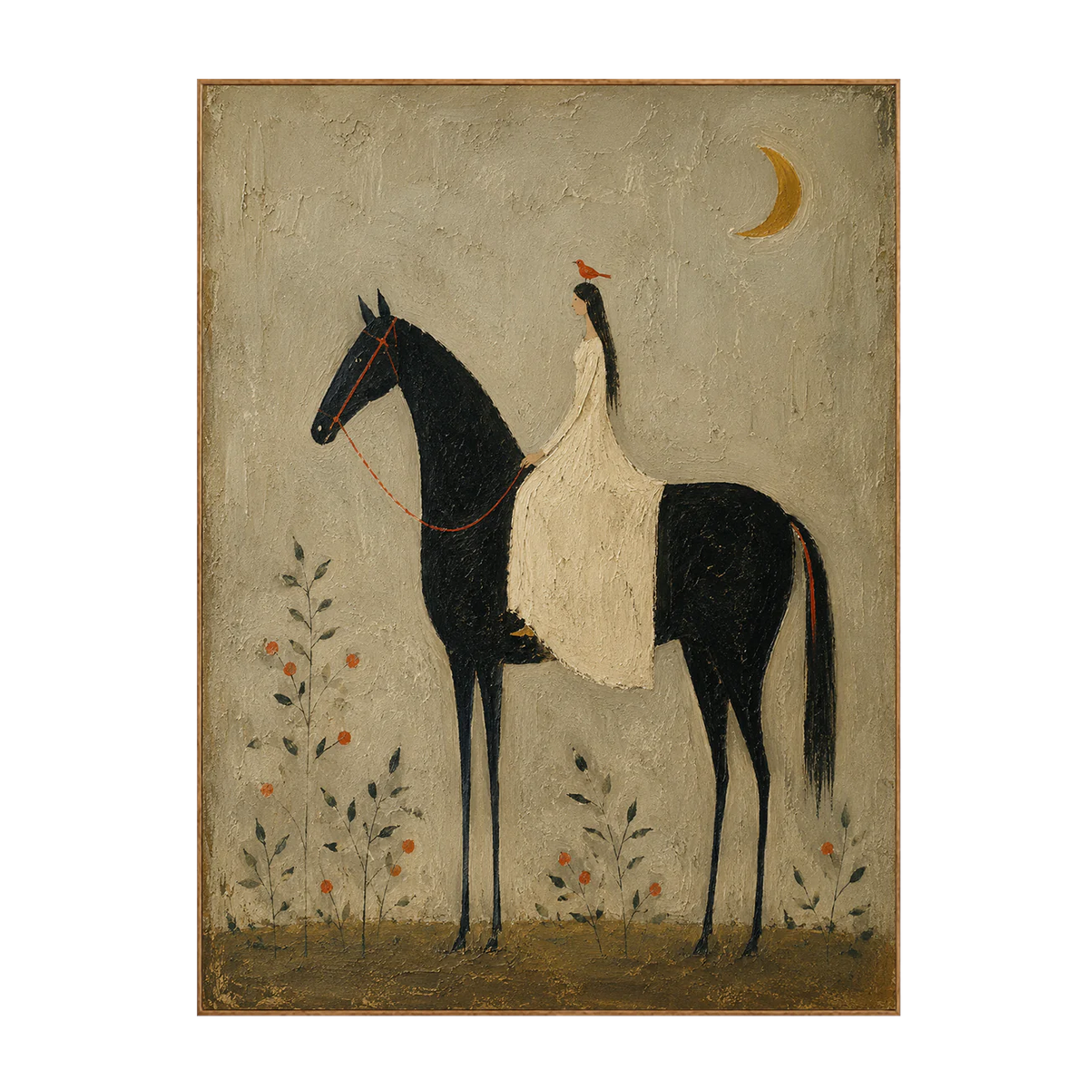 Wandbild "Mondlichtreiter" (Pferd)