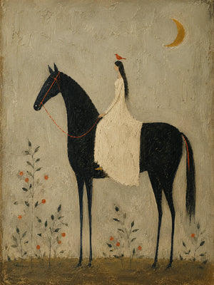 Original artwork view of Moonlit Rider Horse Wall Art | OILDECO