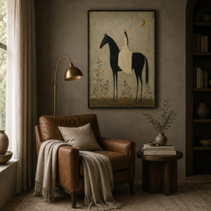 Moonlit Rider Horse Wall Art room scene 3 | Oildeco