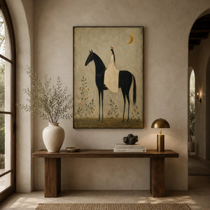Moonlit Rider Horse Wall Art room scene 3 | Oildeco
