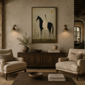 Moonlit Rider Horse Wall Art room scene 4 | Oildeco