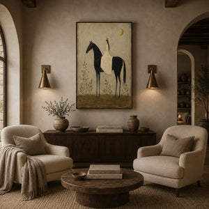 Moonlit Rider Horse Wall Art room scene 5 | Oildeco