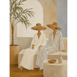 Palm Shade Figures Wall Art | Oildeco