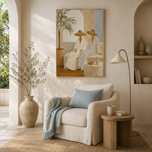 Palm Shade Figures Wall Art room scene 3 | Oildeco